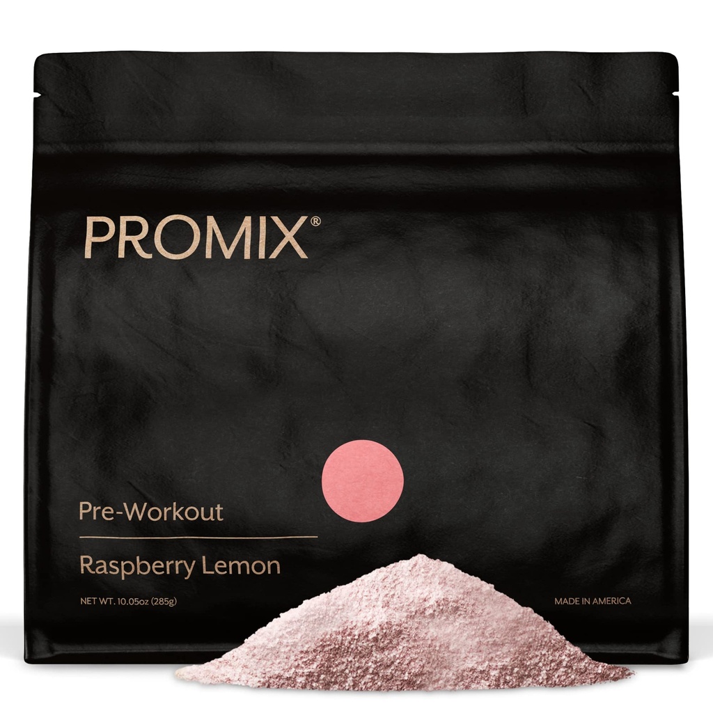 ProMix Nutrition Pre- Workout Powder, Malina Lemon - Maksymalizacja ostrości - Pomaga w braniu mięśni, Endurance & Enhanced Energy - Witamina B12, Kofeina, Beta- Alanina & L- Tyrsosine - 30 Służenie (Opakowanie 1)