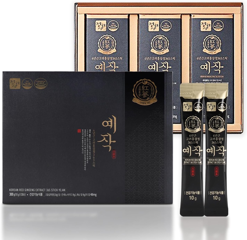 Premia Jajak 6- Rok koreański czerwony ekstrakt Ginseng 124; 30 Sticks 124; Wegan 124; 48 mg Ginsenozydów na Stick Gin4; Energia, Skupianie, Zmęczenie, Wsparcie immunologiczne 124; Dzienny suplement witalności dla mężczyzn i kobiet