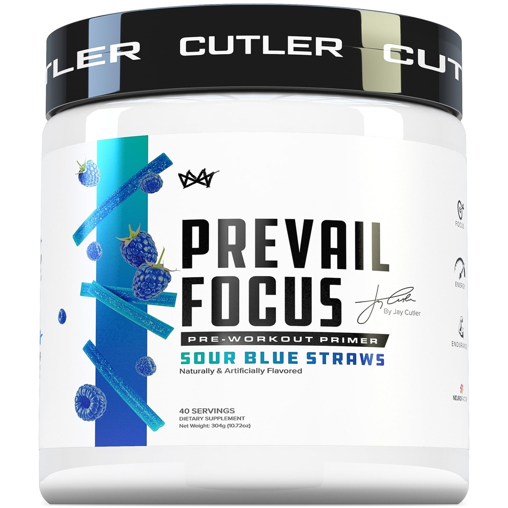 Prevail Pre Workout Powder with Nootropics: Najlepsze wstępne ćwiczenia dla mężczyzn i kobiet, cięcia Edge Energy i Focus Supplement z L Citrulline, Alpha GPC, L Tyrosine Between 124; Sour Blue Razz, 40 Scoops