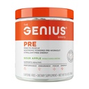 Genius Pre Workout Powder, Sour Apple - All- Natural Nootropic Pre- Workout & Coffeine-Free Acidic Oxide Booster Suplement z Beta Alanine & Alpha GPC - Brak sztucznych aromatów, Sweeteners lub barwników