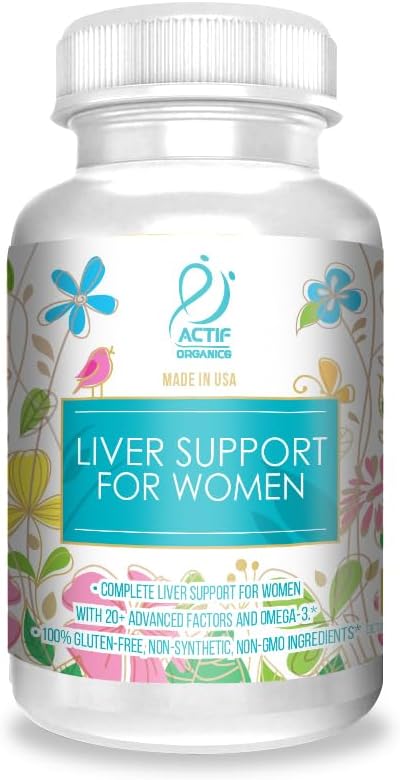 ACTIF Liver Support for Women with 20 + Advanced Factors and Omega-3 - Non GMO, Made in USA, 90 Count