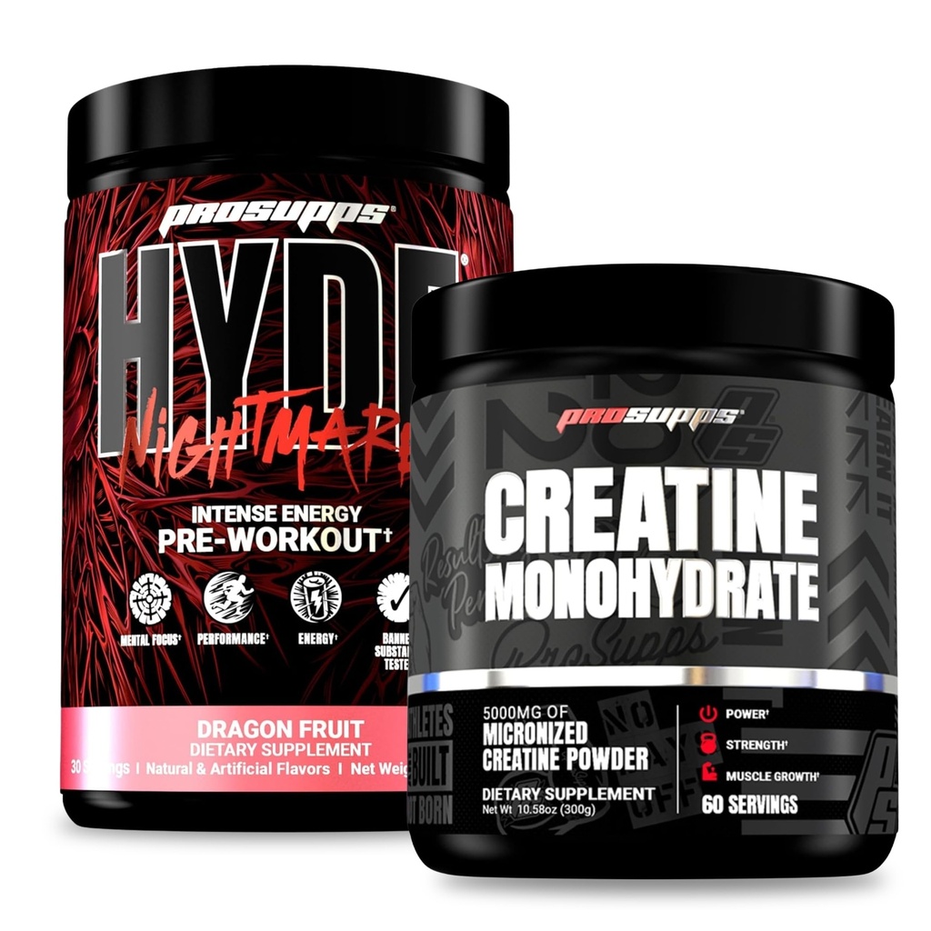 PROSUPPS Hyde Nightmare Intensywny trening energetyczny, Dragon Fruit i Creatine 300 Bundle