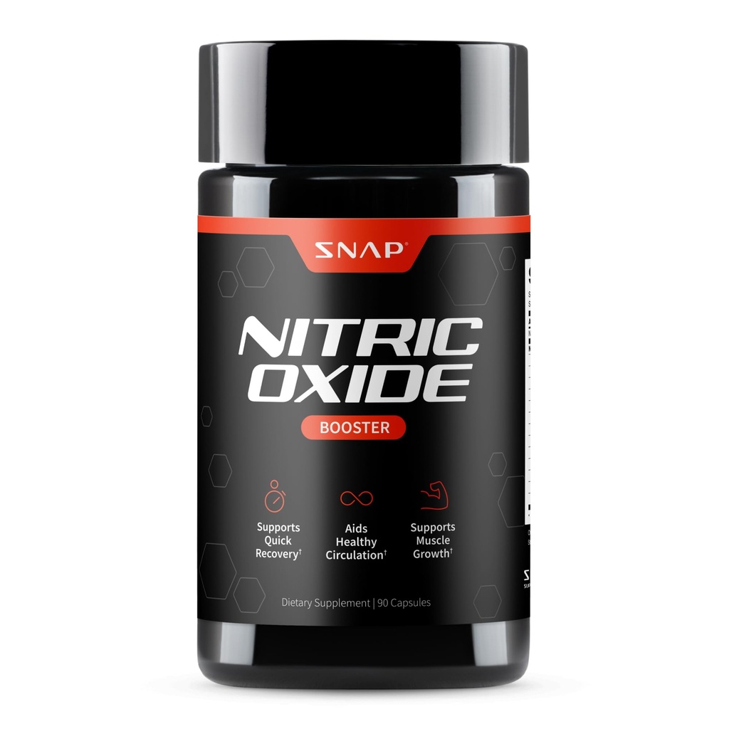 Supplements Snap Aciric Oxide Booster Pre Workout, Muscle Builder - L Arginine, L Citrulline 1500mg Formula, Tribulus Extract & Panax Ginseng, Siła i wytrzymałość (90 kapsułki)