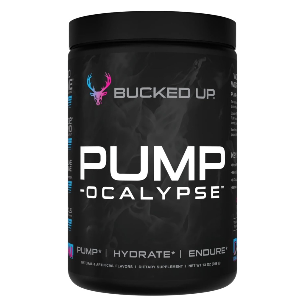 Pump- ocalypse Miami Support 124; tlenek azotu i suplement argininy L z cytruliną Malate, GlycerPomp Support 124; Ultimate N.O. Booster Support; Lean Muscle Support for Blood Flow, Vascularity, Hydration and Endurance