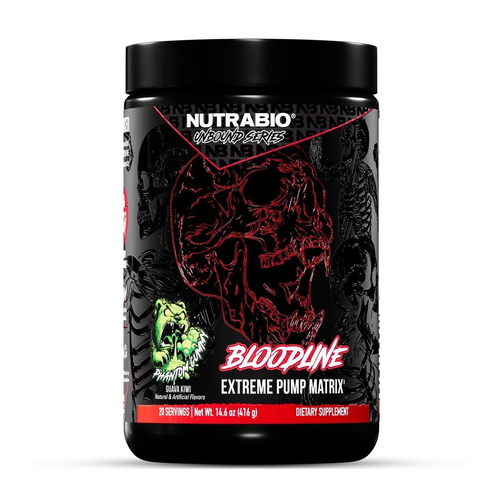 NutraBio Bloodline- Pompa przedtreningowa Pompa Matrix- L- Cytrulina, Glicerol, PeptiPump- Nie Booster, Ekstremalne Vascularity & Przepływ krwi, Hydration, Non Stim PreWorkout, Kofeina Free- Phantom Gummy-20 Służenie