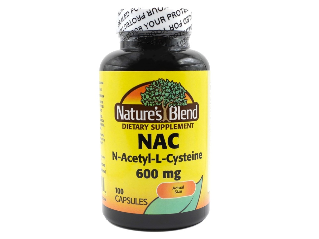Natural 's Blend NAC Supplement N- Acetylo- L- Cysteina 600mg 100 Kapsułki - Wsparcie immunologiczne, Przeciwutleniacz dla zdrowia komórkowego