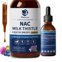 Lukaree Liposomal NAC Supplement N- Acetyl- L- Cysteina 600mg with Milk Thistle - NAC Acid Drops w / Selenium for Liver & Nurney Support *, Lung, Antioksydants & Immune Support * - Vegan, Non- GMO- 2oz