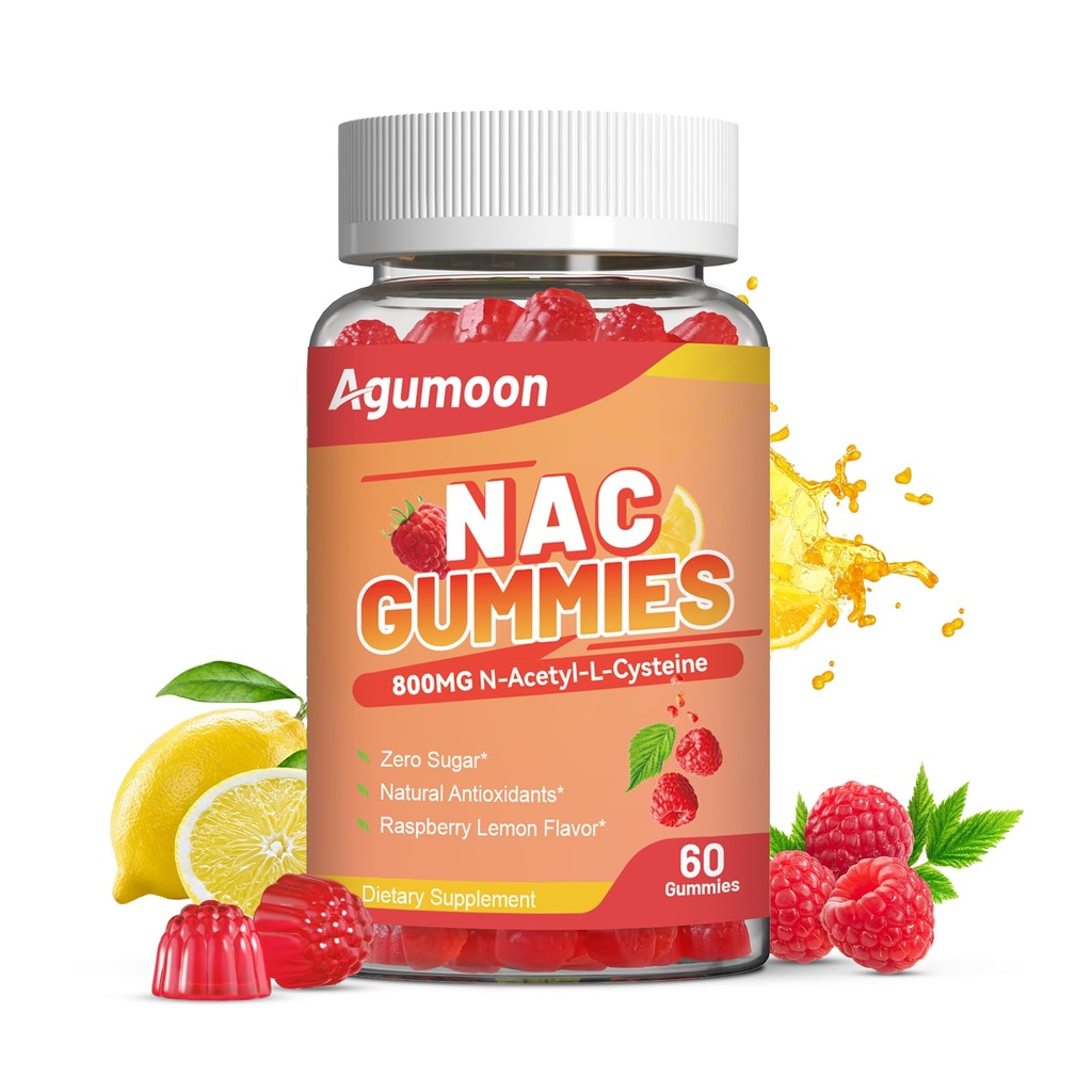 NaC Gummies 800mg dla dorosłych i 400mg dla dzieci, NAC Supplement N- Acetyl Cysteine, Sugar-Free - 60 Vegan Gummies, Suplement przeciwutleniający, Wsparcie immunologiczne