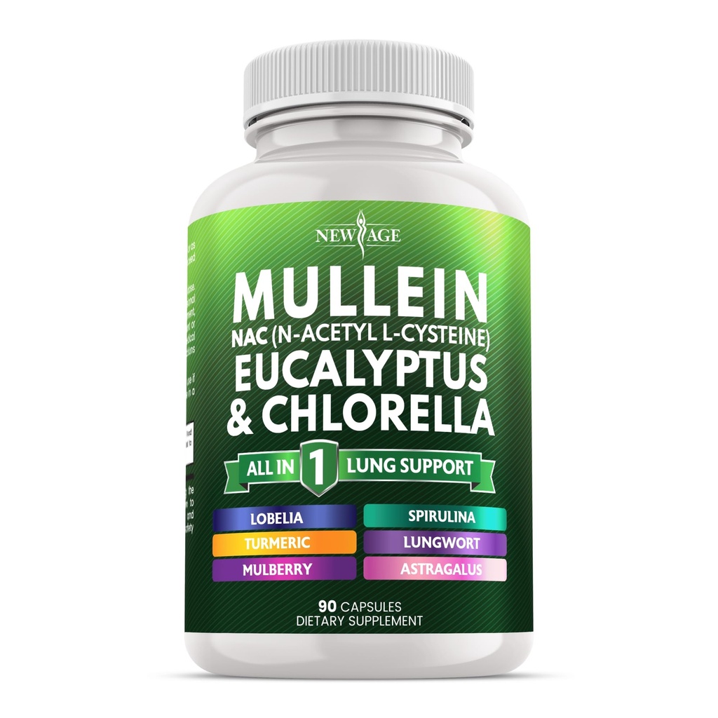 Ekstrakt Mullein Leaf dla płuc Oczyść NAC Suplement Chlorophyll Chlorella Elderberry Ginger Licorice Astragalus Oregano Turmeric Support 90 Count