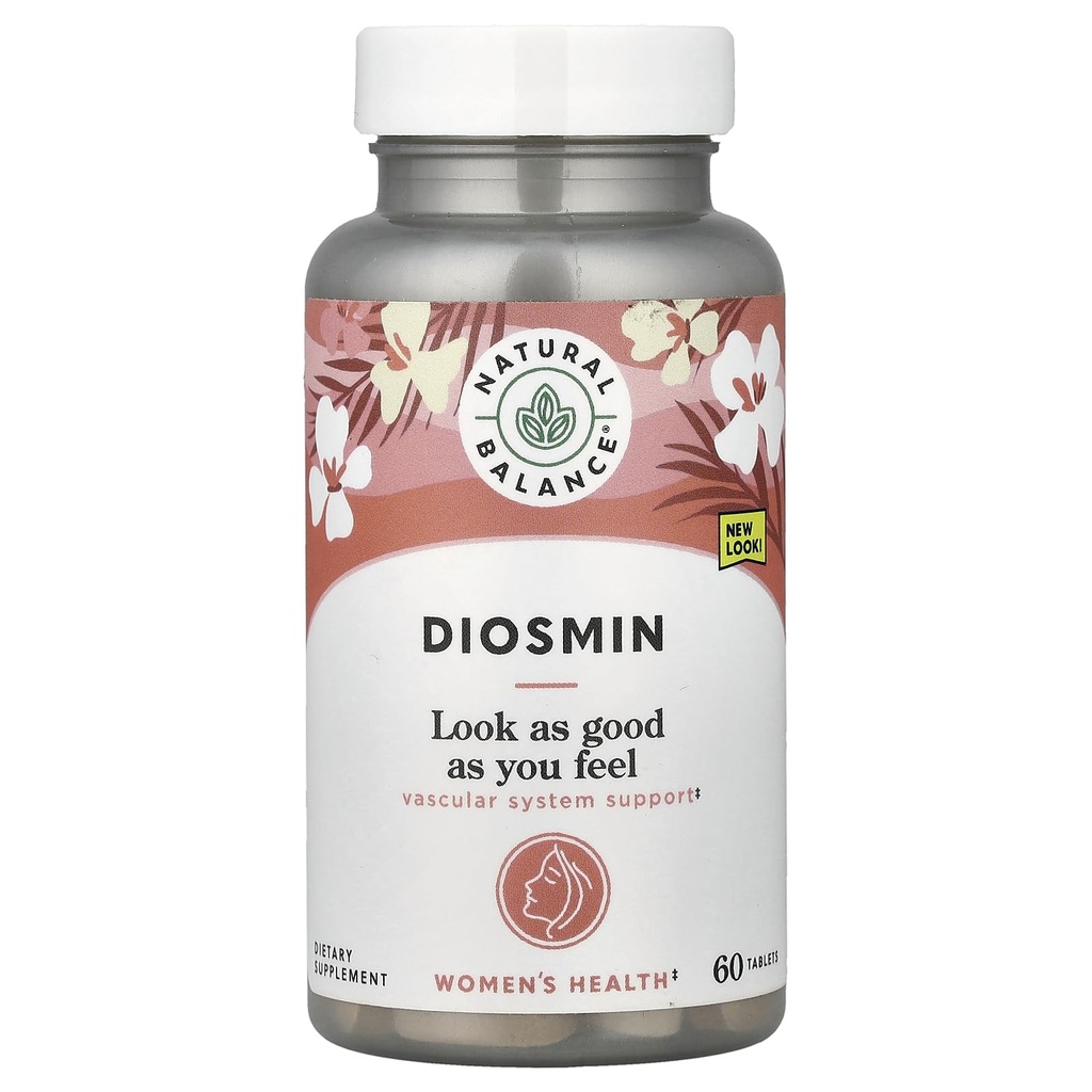 Natural Balance Diosmin 500mg - Diosmin Hesperidin Blood Circulation Supplements - Plant Based Flavonoids Supplements for Circulatory and Vascular Support, Lab Verified, 60-Day Guarantee, 60 Servings
