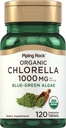 Piping Rock Chlorella 124; 1000mg 124; 120 tabletek 124; Blue- Green Algae 124; Broken Cell Wall Organic 124; Non-GMO, Gluten suplement