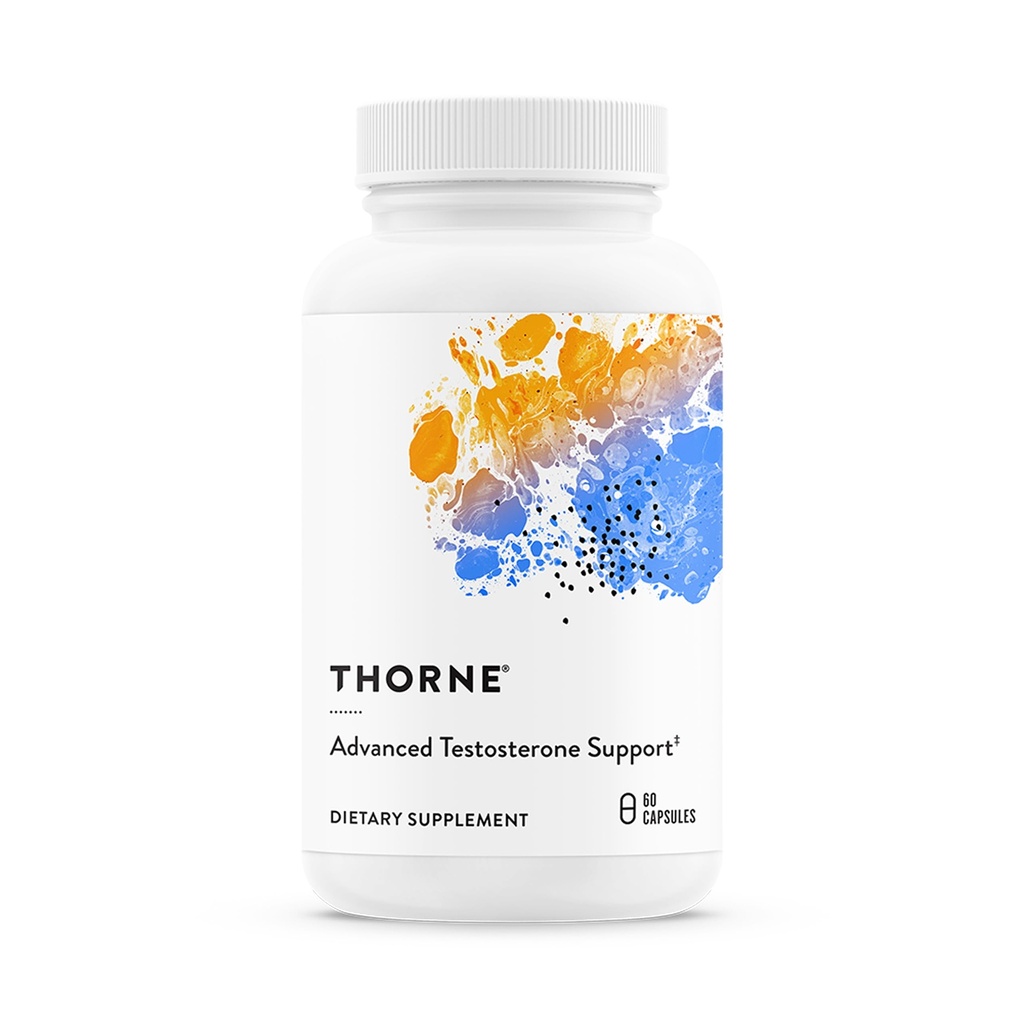 THORNE - Advanced Testosterone Support - Men's Health Supplement - Supports Healthy Testosterone Levels & Muscle Fatigue* - with Ashwagandha, Shilajit & Zinc - Third-Party Certified - 60 Capsules