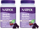 Natrol Sleep & Restore Magnezu Gluminate Mieszanki, Magnez do pomocy snu dla dorosłych, Melatonin - wolne, Cherry Flavored, 30 Day Supply, (Opakowanie 2)