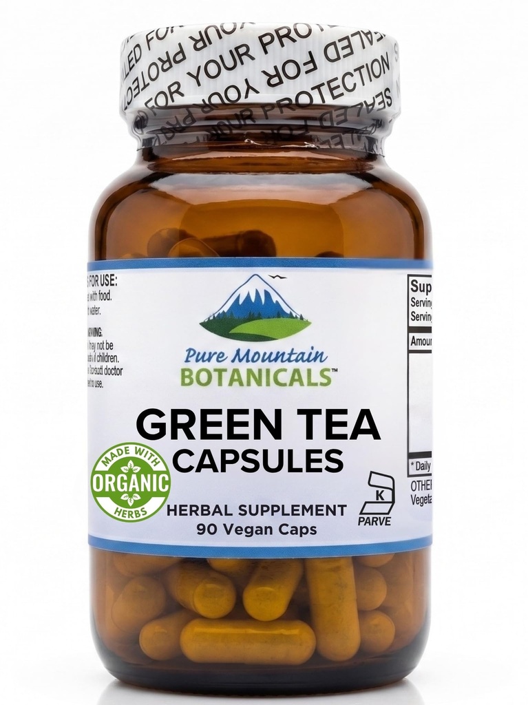 Zielona herbata kapsułki - 90 Kosher Vegan Czapki z 450mg Organic Full Spectrum i czysty zielony Tea Extract