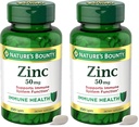 Nature 's Bounty Cynk 50mg, Immune Support & Antioksydant Supplement, Promotes Skin Health, 1 Caplet per Day, Gluten Free, 250 Vegetarian Capplets, (Opakowanie 2)