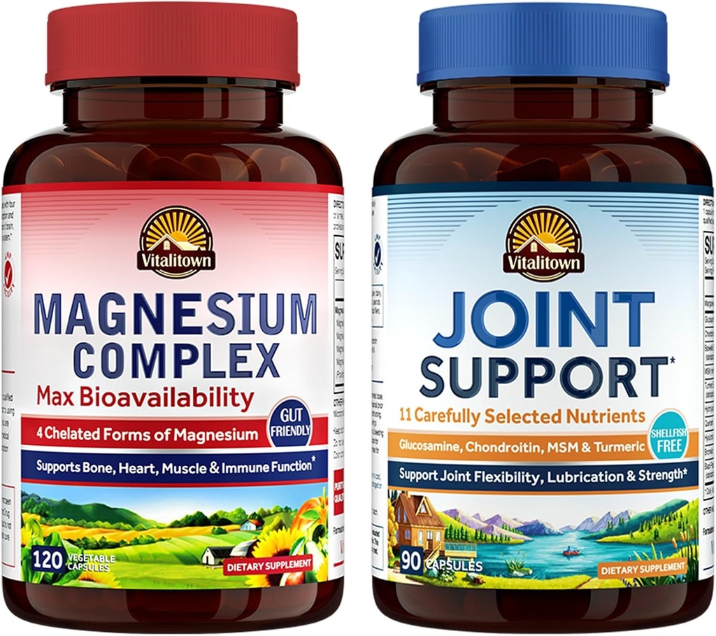 Vitalitown Magnez + Glukozamina Chondroitin MSM Bundle (opakowanie po 2)