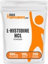BulkSupplements.com L- Histydyna HCl Proszek - L- Histydyna Suplement - Esential Amino Acid, Gluten Free, 500mg na jedną porcję, 100g (3.5 oz) (Opakowanie po 1)