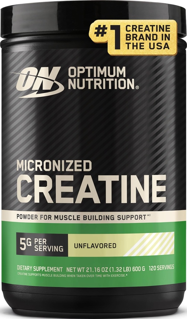 Optimum Nutrition Mikronizowany proszek jednowodny z krewniakiem, nieflawored, 120 Sług, 600 Grams (Opakowanie może Vary)