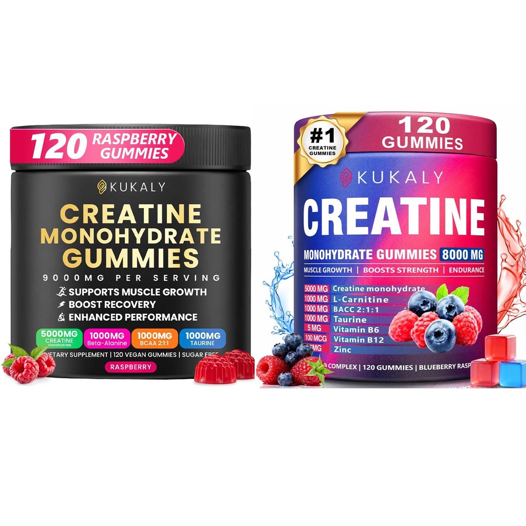 Jednowodzian Gummies dla mężczyzn i kobiet, 9000MG Gummies Kreatywnych Cukru Free -BCAA 2: 1, B12 B6 dla Boost Siła, Focus & Endurance, Wegan, Non-GMO