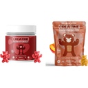 Jednowodzian Gummy Kreatyna Bundle - Truskawka i brzoskwinia 124; 5000mg Per Serving Gumbling 124; Cukier wolny, Gluten- Free & Halal Gumblies 124; 180 Gummies Razem (2 x 90 Hrabia) 124; dla mężczyzn i kobiet