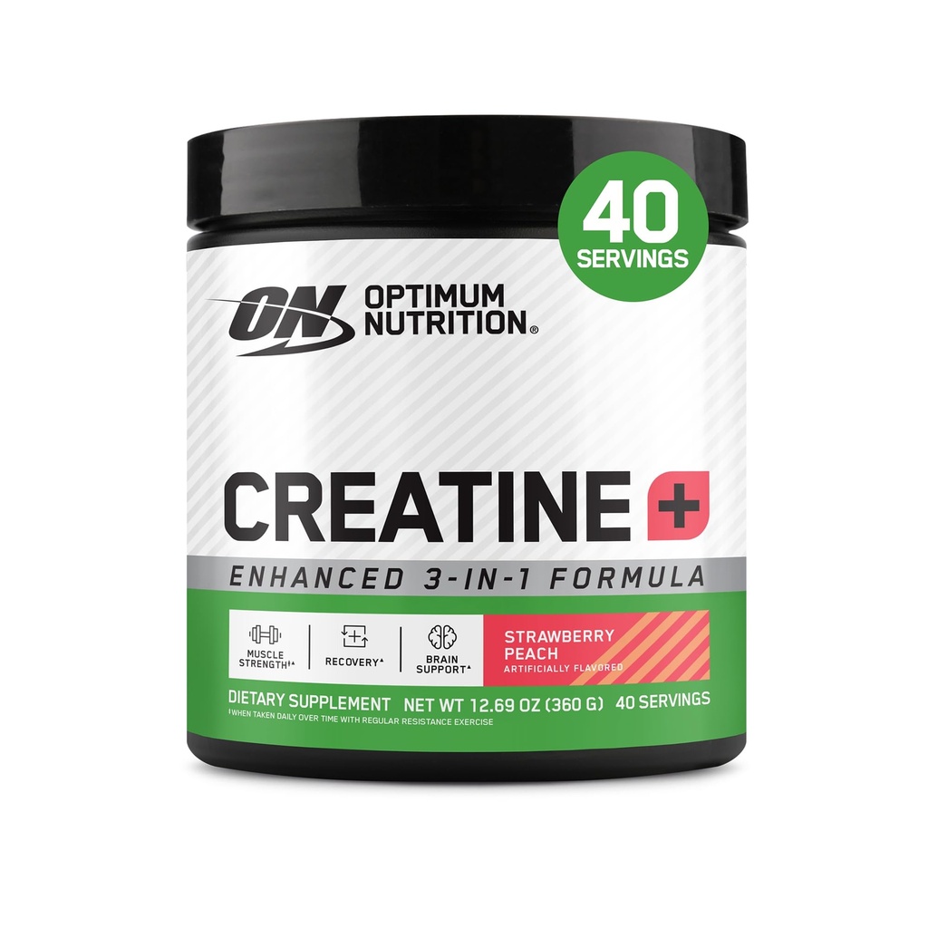 Optimum Nutrition Creatine Plus Powder, Strawberry Peach, 0.79 LB