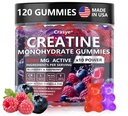 Monowodny Gummie Kreatyny Kompleks 8000 MG dla mężczyzn Kobiety, Gummy Kreatyny z Tauryne BCAA dla wsparcia energii i siły mięśni, Sugar Free Pre- Workout Suplement