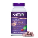 Natrol Ultra Sleep 3- in-1 100% Beznarkotykowy Mieszanka pomocy sennej z Melatoniną, GABA & Botanikami, Suplement diety, Non-Habit Forming, 30 Szybko rozpuszczalne tabletki