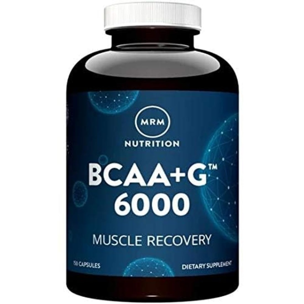 MRM Nutrition BCAA + Odzyskiwanie mięśni 6000 mg - dla kobiet i mężczyzn - 6g aminokwasów na serwowanie, Kompleks Suplementu Odzyskiwania z L- glutaminy, Wegan, Gluten- Free - 25 Sług
