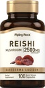 Piping Rock Reishi Mushroom Kapsułki 124; 2500mg 124; 100 tabletek 124; Standaryzowane Herbal Extract Supplement Agregable 124; z Ganoderma Lucidum 124; Nie GMO, Gluten Free