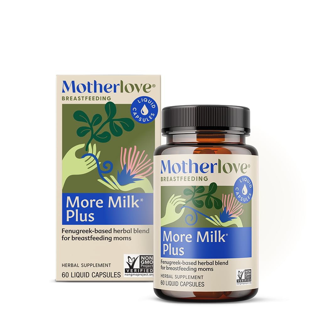Macierzysta Więcej Mleka Plus (60 Kapelusze płynne) Kozieradka - Opierając się na suplemencie do wsparcia dostaw mleka - Nie-GMO, Zioła organiczne, Wegan, Kosher, Soy- Free