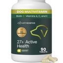 VetriScience 27 + Active Health Chewable Tablets, Psie Plus Codzienne Multivitamin dla szczeniąt i dorosłych psów, Zbalansowane witaminy, minerały i przeciwutleniacze, Zdrowie i Wellness Wsparcie, Kaczka, 90 Hrabia