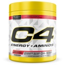 C4 Energia + Aminos w proszku, 5g BCAA & EAA do odzyskiwania mięśni, 3 elektrolity do nawadniania, 100mg naturalnej kofeiny, przed treningiem, zero cukru, 30 Służenia, owocowy Punch