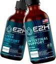 E2H: Suplement do Podparcia Wątroby i Advanced Intestinal Support 124; Wegan, Non-GMO - 2 Fl Oz Each (4 Fl Oz Total) - Bundle