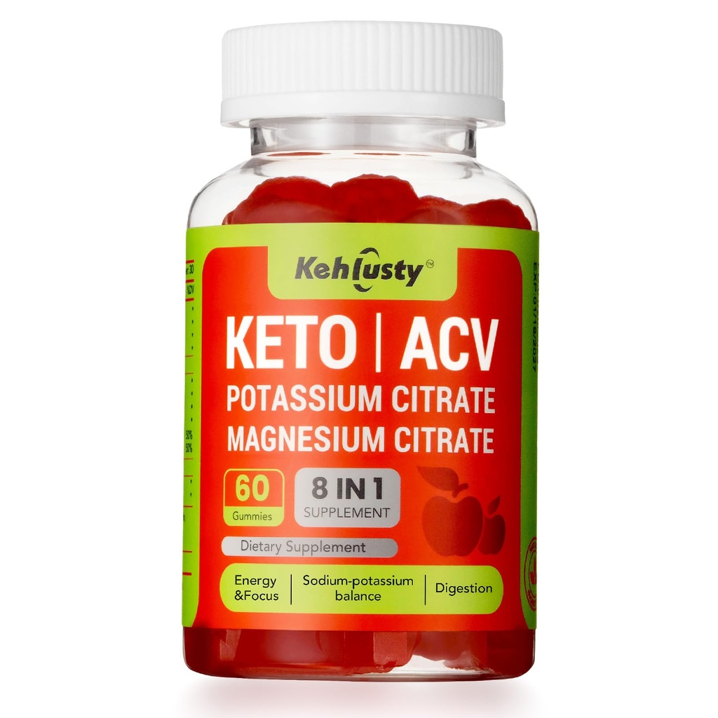 Keto ACCV Gummies for Weight Loss Support, 8- in-1 Jabłkowy Cydr Ocet z B12, Elektrolity, Buraki korzeniowe i Granat 124; Pomaga w trawieniu, Metabolizm i Zarządzanie Wagą 124; Keto- Przyjazny, 60 Gummies