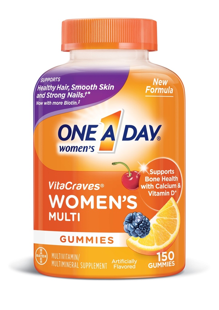 One A Day Women 's Multivitamine, Suplement z witamin A, C, E, B1, B2, B6, B12, Biotin, Wapnia i Witamina D, 150