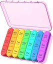 Daviky Daily Pill Box Organizator - 7-dniowe Pill Box z 3 Komorami, Trzyma Witaminy i Medycyna