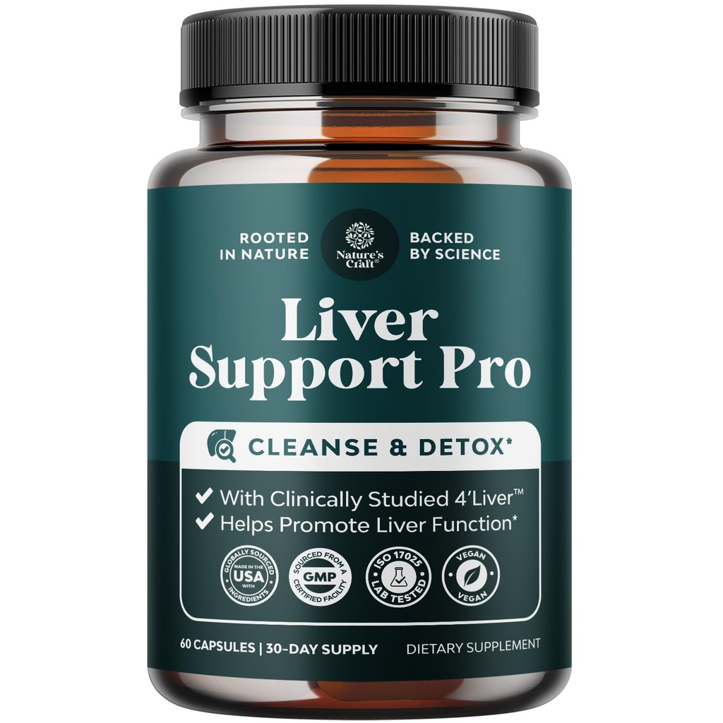 Pro Liver Supplement Supplement - 2X Bardziej skuteczne niż Ostrze Mleczne - Advanced Liver Health Supplement With Clinically Tested 4 'Liver Cleanse Detox & Repair Supplement - 60 Count (Pack of 1)
