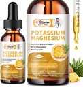 2 opakowania suplement magnezu potasu ciecz - Wysoka absorpcja spokój Magnezu Complex 500mg & Potasu 99mg plus wapń, Witamina D3, Cynk na skurcze nóg i kości & Energia & Wsparcie immunologiczne - 2 Fl oz