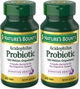 Bounty Lactobacillus Acidophilus Probiotic Supplement - Daily Probiotic for Women / Men Digestive Health, 100 Milion Organizms, Wegetarianin, 1 Podawanie dziennie, 120 Tabletki, (Opakowanie 2)