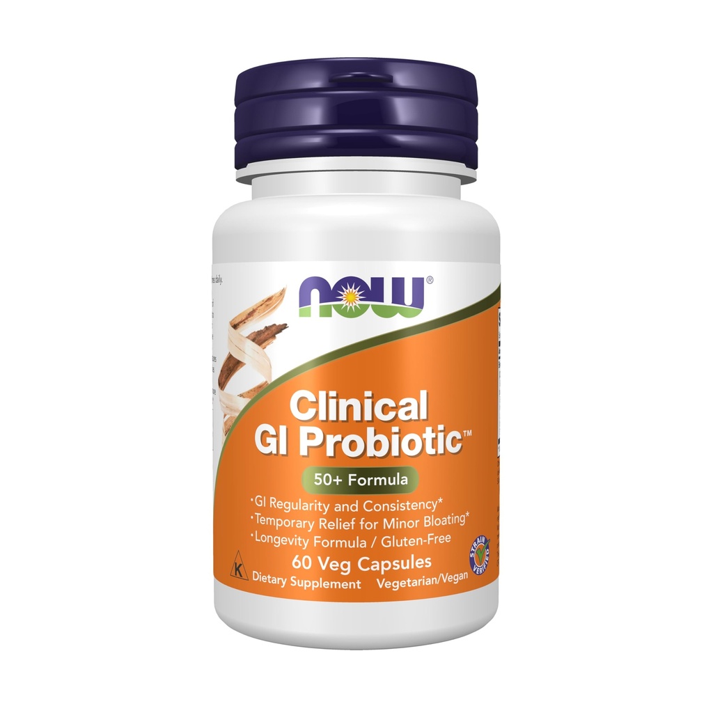 Teraz żywności Suplementy, Kliniczne GI Probiotic ™, 50 + Formuła, Szczepy zweryfikowane, 60 kapsułki Veg