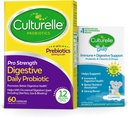Culturelle Pro Siła Codzienne kapsułki probiotyczne, Probiotyki dla mężczyzn i kobiet 60 Hrabia, 2 miesiące + Culturelle Baby Immune & Digestive Support Probiotic + witaminy D Krople 0- 12 Miesiące, 30 Day Supply, 9ml