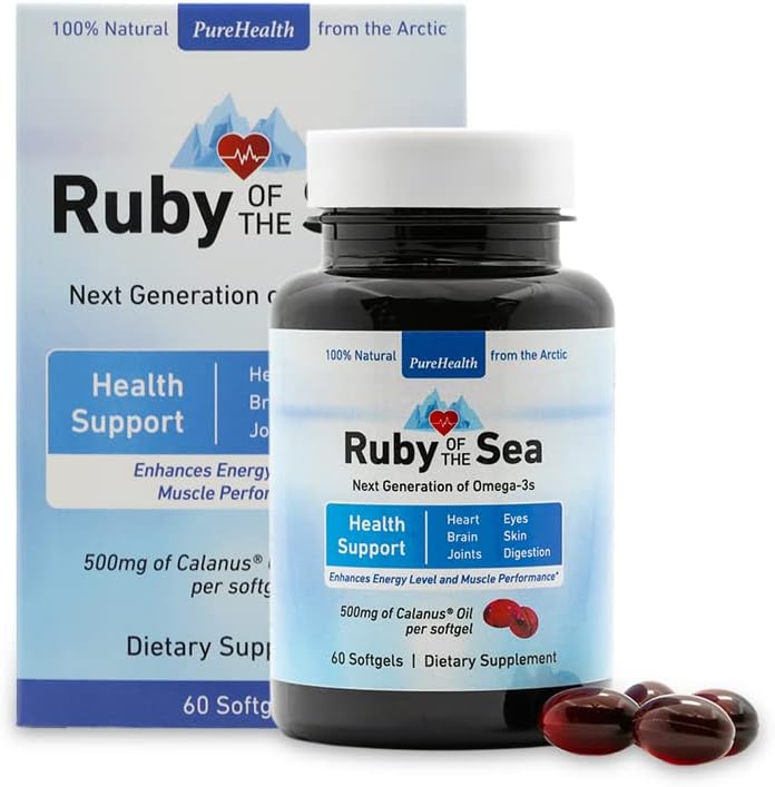 Marine Oil Supplement - All Natural Calanus Oil, Astaksantyna, Omega-3 i Kwasy tłuszczowe - Heart and Brain Health Nutritional Supplements
