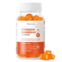 BionerLab Magnezu Potasu Gumiaki z Witaminą D3 B6 C - Wysoka absorpcja potasu 99mg Magnezu Glicynian 250mg Suplementy do żucia dla kobiet Mężczyźni Dorośli Dzieci