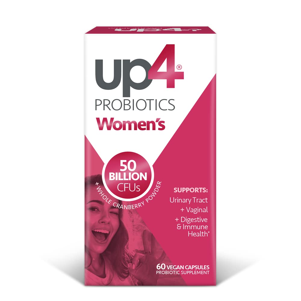 up4 Probiotyczny suplement dla kobiet, pochwy, pokarmu i immunologicznego wsparcia, 50 Miliard CFU gwarantowane, Non-GMO, Gluten Free, Soy Free, Wegan, 60 Hrabia