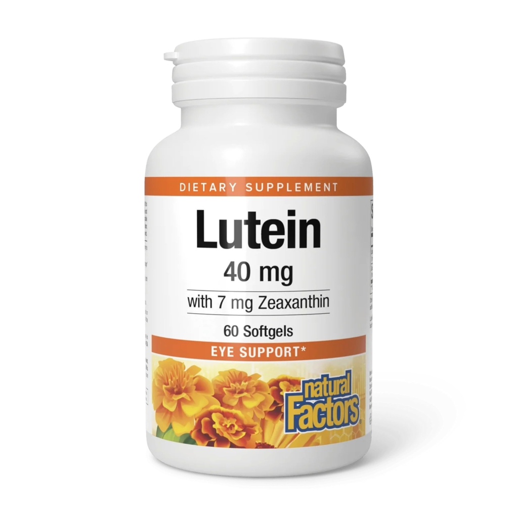 Naturalne czynniki, Luteina 40 mg, Przeciwutleniacze na zdrowe oczy i skórę z Zeaksantyny, 60 Softgels