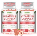 2 Opakowania 33- in-1 Liposomalne Gummeje Witaminowe B - B1, B2, B3, B4, B5, B6, B7, B8, B9, B12 Bilans 124; Witamina C, D3, K2 Bilans 124; Wapń, Magnesiun, Cynk etc.for Energy, Brain, Immune, Skin Support & Heart Support
