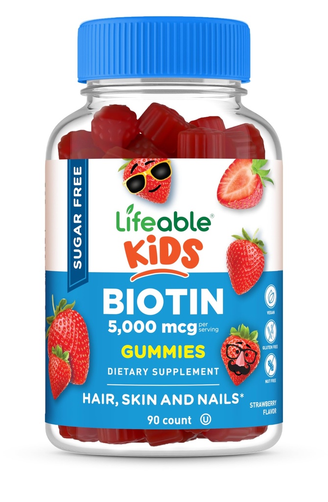 Żywe, wolne od cukru Gumiaki Biotin Biotin 124; 5000mcg Biotin 124; Great Tasting Biotin Supplement Amending 124; Gummies Biotin for Hair Growth, Skin and Nail Health 124; Witaminy do włosów dla dzieci, chłopców, dziewcząt 124; 90 Gummies