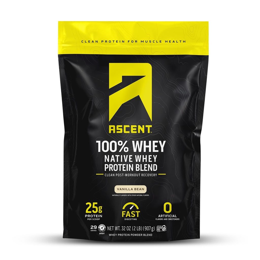 Aspect 100% proszek z białka serwatki - post Workout izolatu białka serwatki, Zero sztucznych aromatów i słodzików, Soy & Gluten Free, 5,5g BCAA, 2,6g leucyny, podstawowe aminokwasy, Vanilla Bean 2 lb