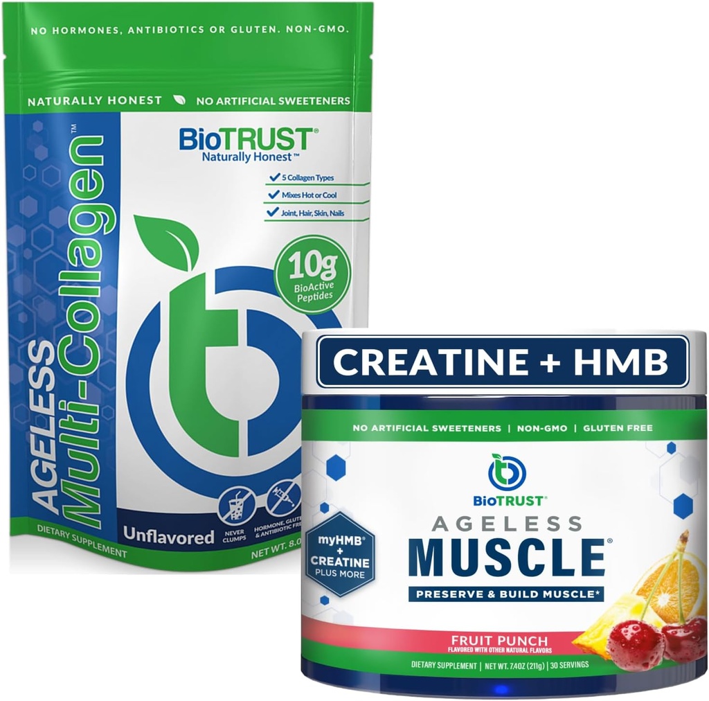 BioTrust Ageless Muscle (Fruit Punch) i Multi Collagen (Unflavored) Bundle