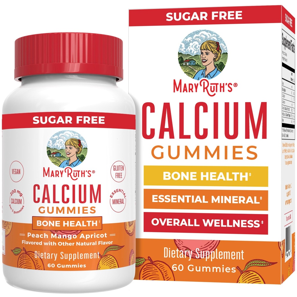 MaryRuth Organics Calcium Supplement Agreement 124; Sugar Free Agreement 124; Wapnia Gummies for Women and Men Ages 14 + Agriculture 124; Strong Bones and Teeth Agreement 124; Esential Mineral Agreement 124; Vegan Agreement 124; Gluten Free Agreement 124; 60 Count